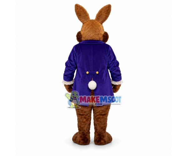 Brown Easter Fancy Bunny Mascot Costume Brown Easter Fancy Bunny Mascot Costume