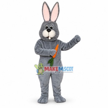 Silly Grey Rabbit Mascot Costume 