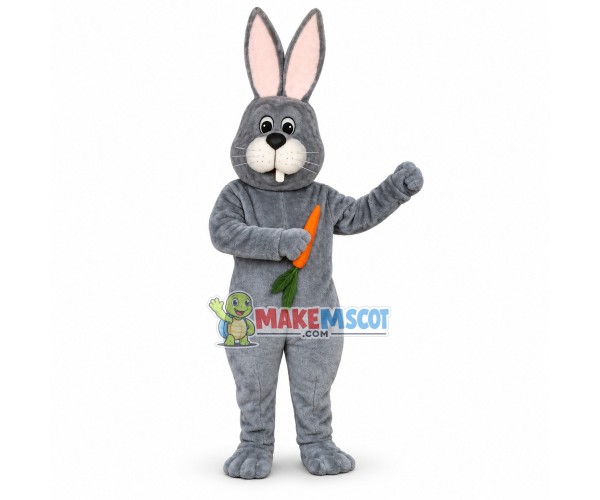 Silly Grey Rabbit Mascot Costume Silly Grey Rabbit Mascot Costume