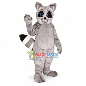 Friendly Grey Raccoon Mascot Costume
