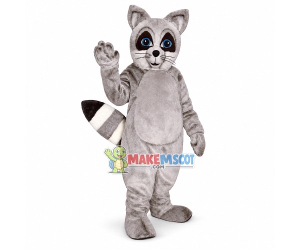 Friendly Grey Raccoon Mascot Costume