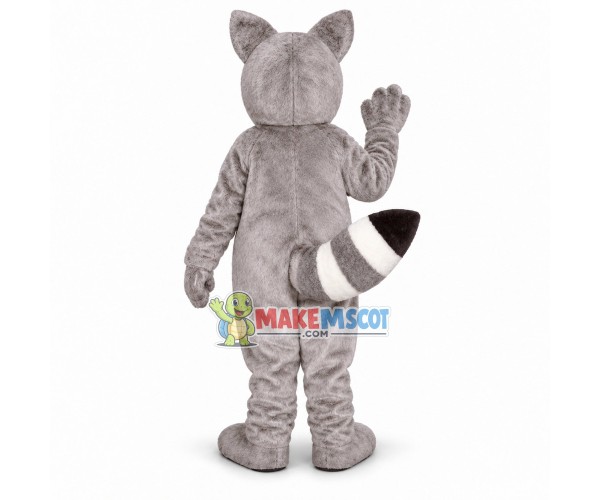 Friendly Grey Raccoon Mascot Costume