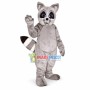 Friendly Grey Raccoon Mascot Costume