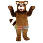 Happy Brown Raccoon Mascot Costume For Adult 