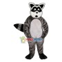 Surprised Gray Raccoon Mascot Costume For Adult 