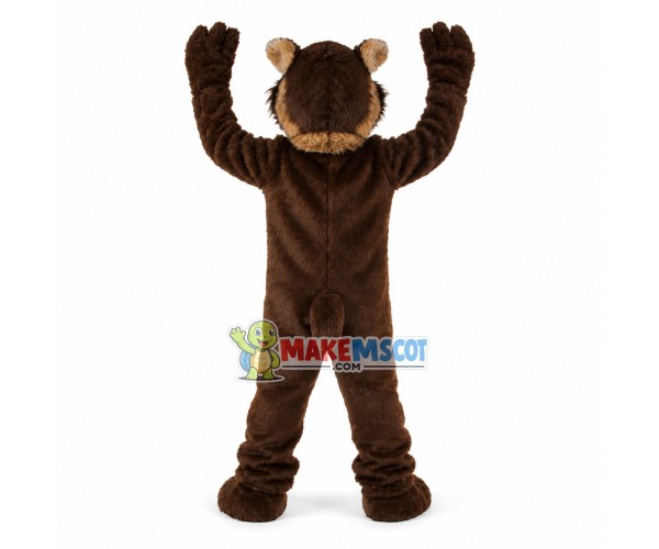 Howling Brown Wolverine Mascot Costume Howling Brown Wolverine Mascot Costume