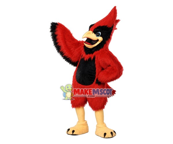 Screaming Cardinal Bird Long Fur Mascot Costume Screaming Cardinal Bird Long Fur Mascot Costume