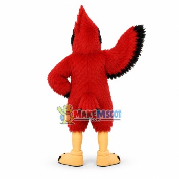 Screaming Cardinal Bird Long Fur Mascot Costume Screaming Cardinal Bird Long Fur Mascot Costume