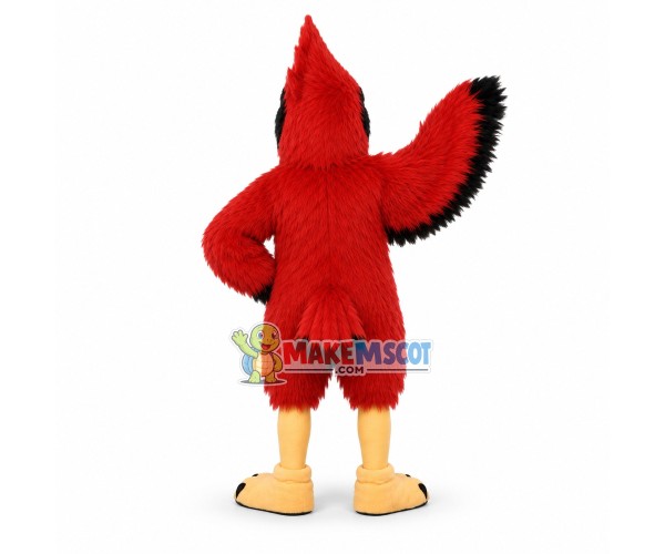 Screaming Cardinal Bird Long Fur Mascot Costume Screaming Cardinal Bird Long Fur Mascot Costume