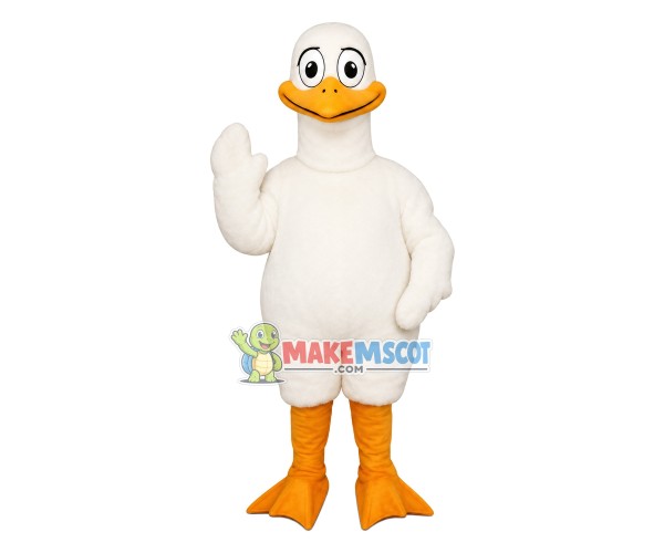 White Loon Bird Mascot Costume