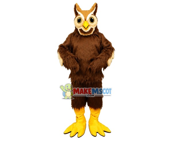 Brown Great Horned Owl Long Fur Mascot Costume Brown Great Horned Owl Long Fur Mascot Costume