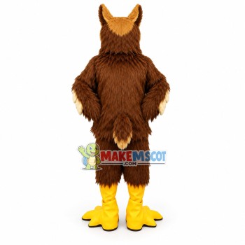 Brown Great Horned Owl Long Fur Mascot Costume Brown Great Horned Owl Long Fur Mascot Costume