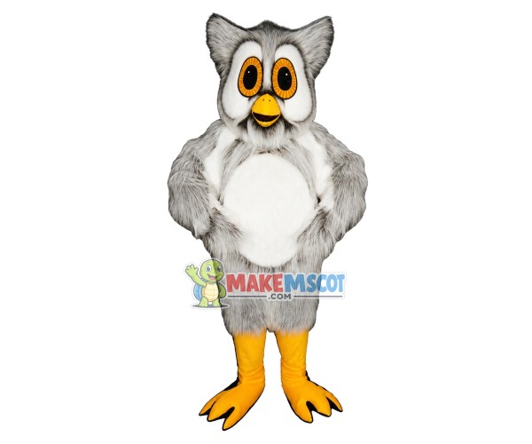 Light Grey Owl Long Fur Mascot Costume Light Grey Owl Long Fur Mascot Costume