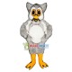 Light Grey Owl Long Fur Mascot Costume	