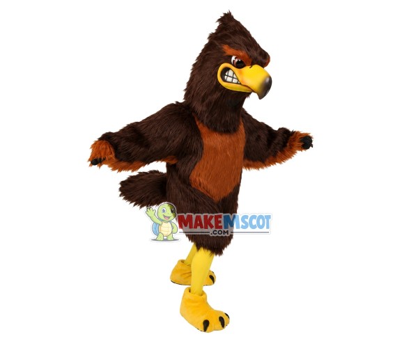 Fierce Long-crested Eagle Long Fur Mascot Costume
