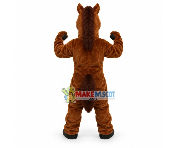 Fierce Brown Horse Mascot Costume Fierce Brown Horse Mascot Costume