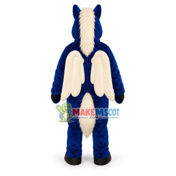 Sapphire Blue Pegasus Mascot Costume Sapphire Blue Pegasus Mascot Costume