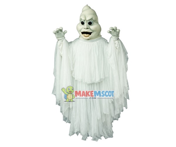 Mischievous Ghost Mascot Costume For Halloween Party Mischievous Ghost Mascot Costume For Halloween Party