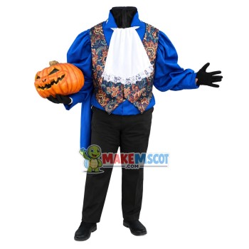Nobleman With Pumpkin Head Mascot Costume Nobleman With Pumpkin Head Mascot Costume