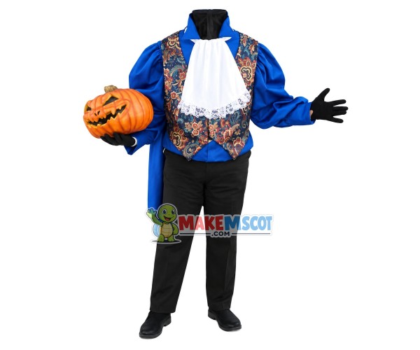 Nobleman With Pumpkin Head Mascot Costume Nobleman With Pumpkin Head Mascot Costume