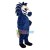Armored Blue Horse Mascot Costume 