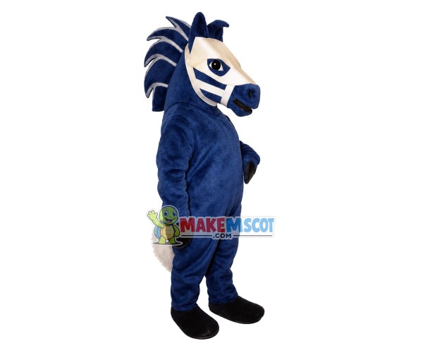 Armored Blue Horse Mascot Costume 