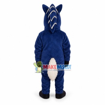 Armored Blue Horse Mascot Costume 
