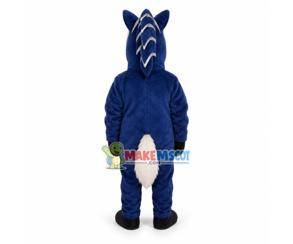 Armored Blue Horse Mascot Costume 