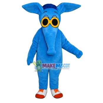Simply Blue Aardvark Mascot Cartoon Costume 