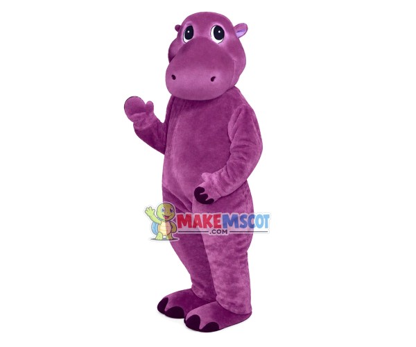 Cute Purple Baby Hippo Mascot Costume Cute Purple Baby Hippo Mascot Costume