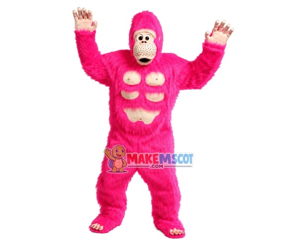 Amusing Pink Gorilla Mascot Costume