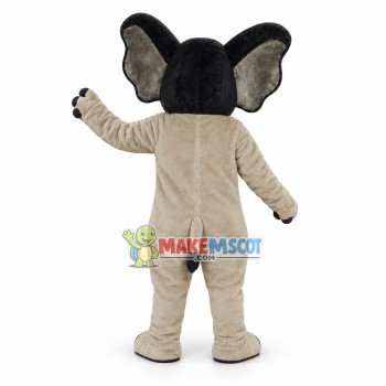 Smiling Beige African Elephant Lightweight Mascot Costume Smiling Beige African Elephant Lightweight Mascot Costume