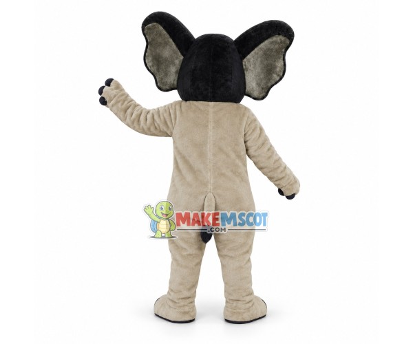 Smiling Beige African Elephant Lightweight Mascot Costume Smiling Beige African Elephant Lightweight Mascot Costume