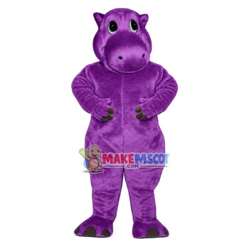 Cute Purple Baby Hippo Mascot Costume 