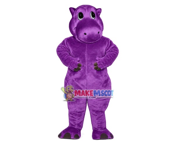 Cute Purple Baby Hippo Mascot Costume Cute Purple Baby Hippo Mascot Costume