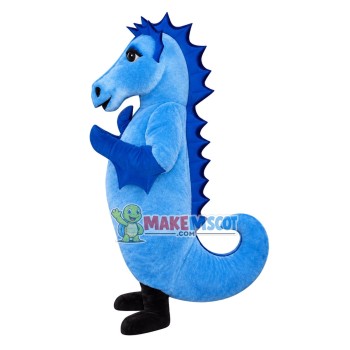 Blue Seahorse Mascot Costume Blue Seahorse Mascot Costume