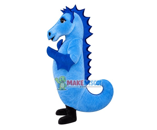 Blue Seahorse Mascot Costume