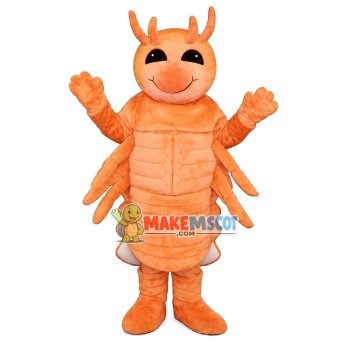 Smiling Cartoon Common Shrimp Mascot Costume