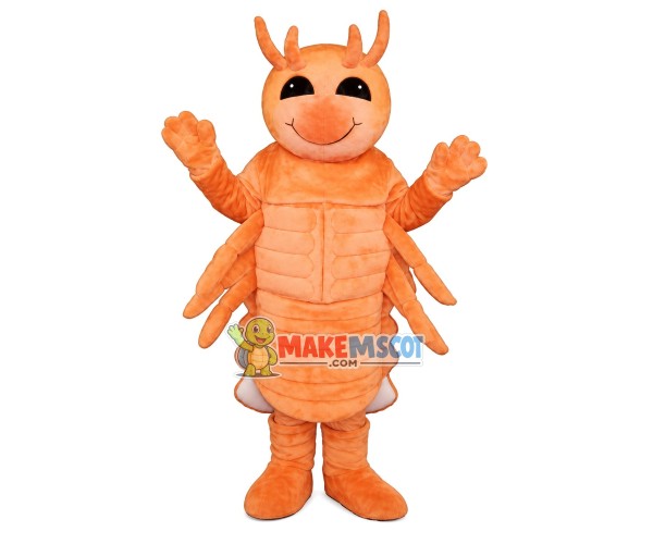 Smiling Cartoon Common Shrimp Mascot Costume Smiling Cartoon Common Shrimp Mascot Costume