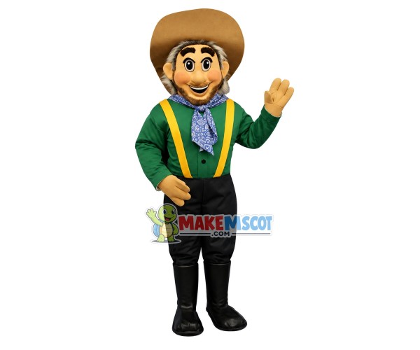 Enthusiastic Farmer Mascot Costume Enthusiastic Farmer Mascot Costume