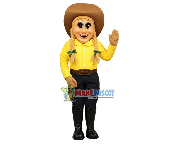 Optimistic Cowgirl Mascot Costume 