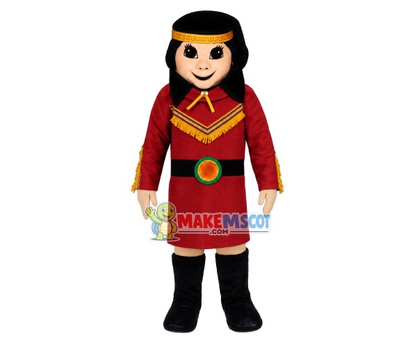 Native American Indian Princess Woman Mascot Costume Native American Indian Princess Woman Mascot Costume