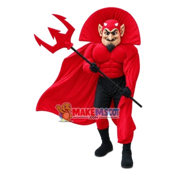 Muscle Red Devil Mascot Costume	