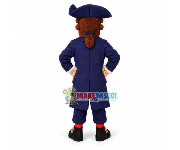 Humble Colonial Man Mascot Costume Humble Colonial Man Mascot Costume