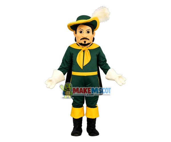 Green Cavalier Man Mascot Costume Green Cavalier Man Mascot Costume