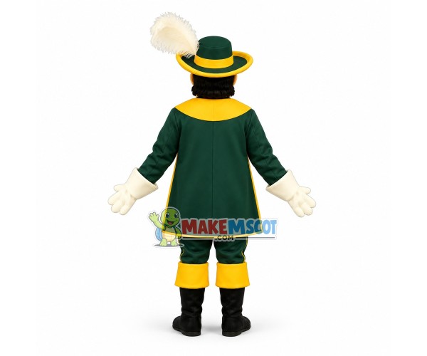 Green Cavalier Man Mascot Costume Green Cavalier Man Mascot Costume