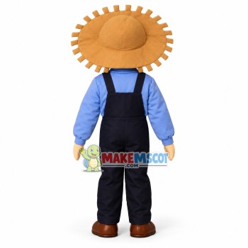 Optimistic Farmer Boy Mascot Costume Optimistic Farmer Boy Mascot Costume