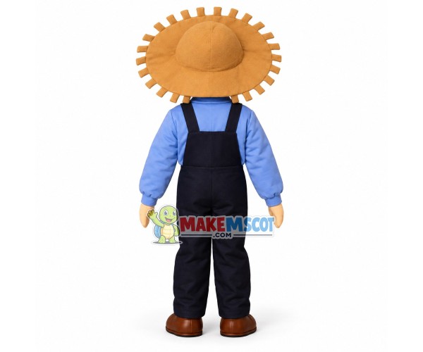 Optimistic Farmer Boy Mascot Costume Optimistic Farmer Boy Mascot Costume