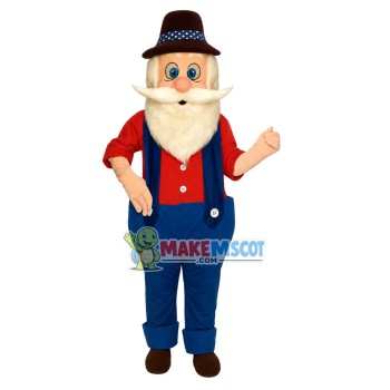 Old Farmer Mascot Costume Old Farmer Mascot Costume