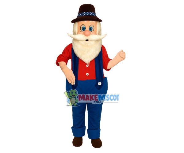 Old Farmer Mascot Costume Old Farmer Mascot Costume